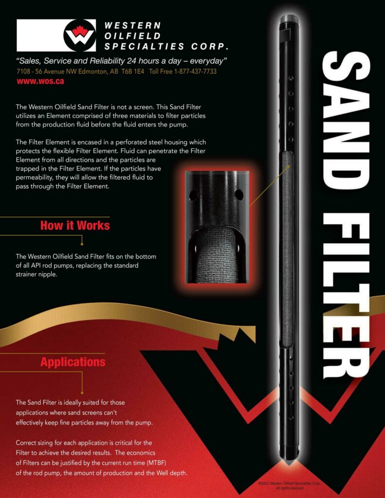 Western Oilfield Specialties Corp Sand Filter Brochure.
